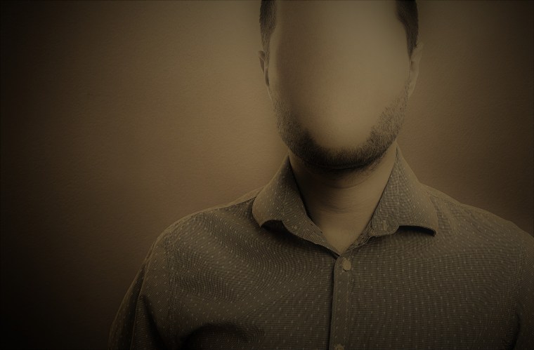 anonymous man with blank face