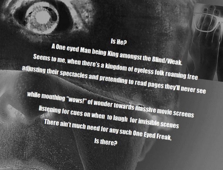 Portrait of Businessman Wearing Blindfold with One Eye