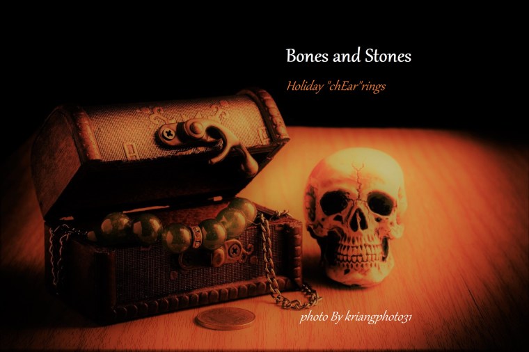 Treasure chest old with Jewelry and human skull. Still life.