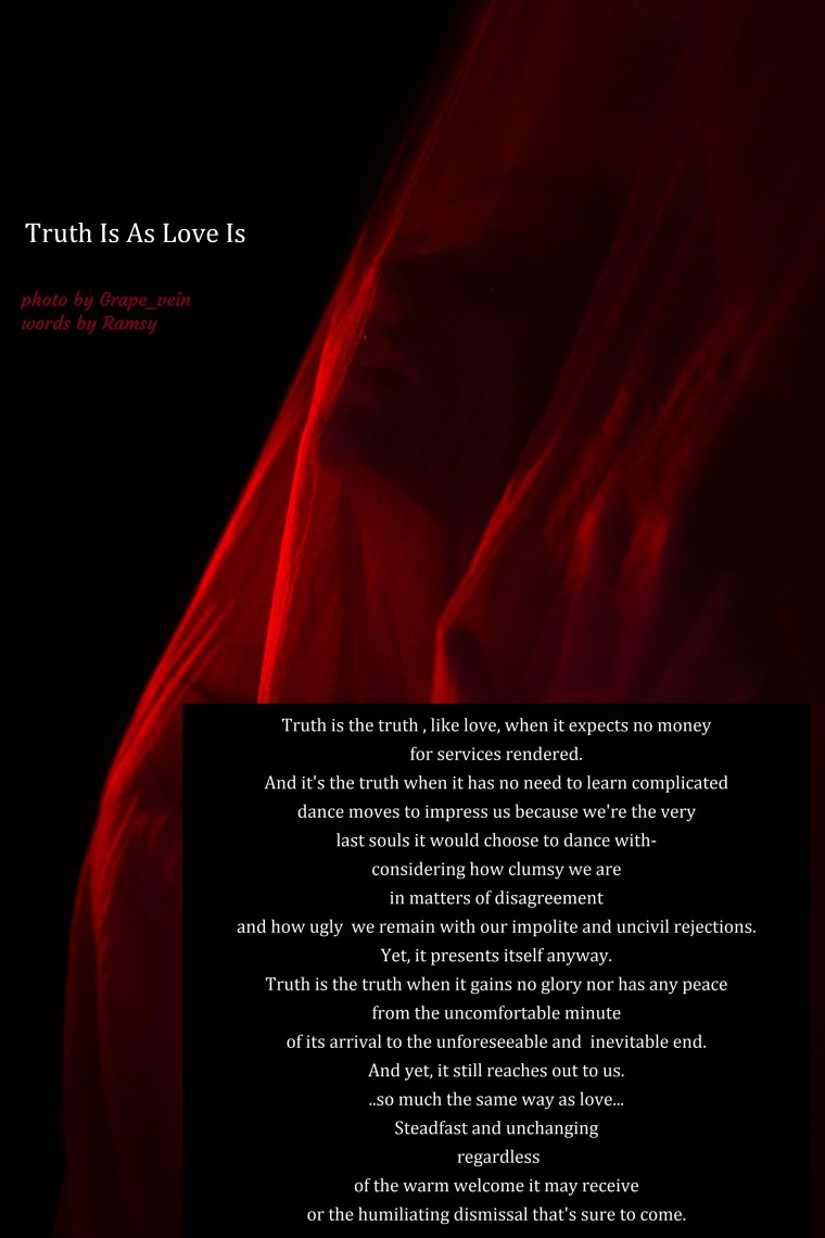 Girl posing with red fabric