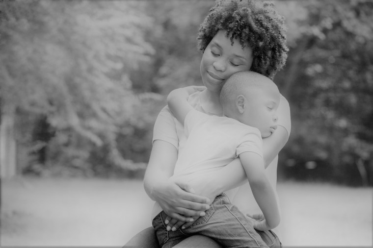 African American mom and her son.