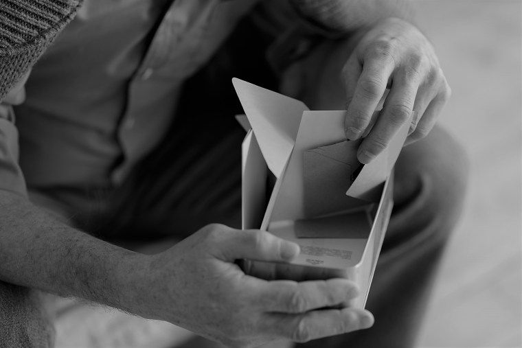 Close up of a box with old letters