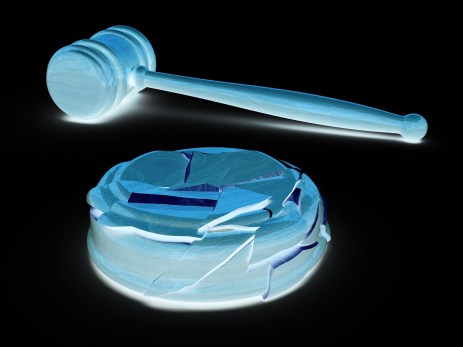 gavel and broken anvil